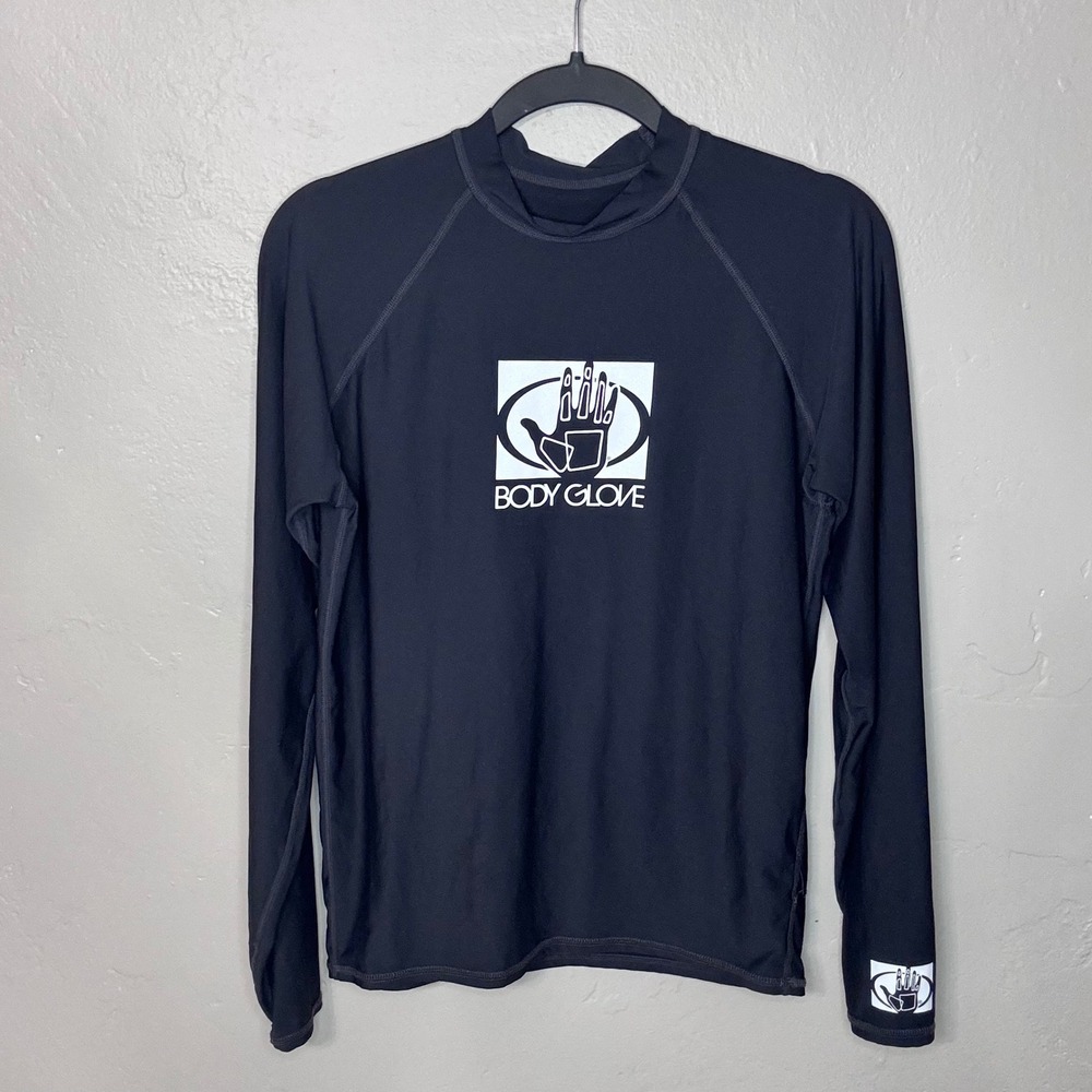 Body Glove UVP 50 Black Long Sleeve Rash Guard Surf Swim Shirt Size Unknown